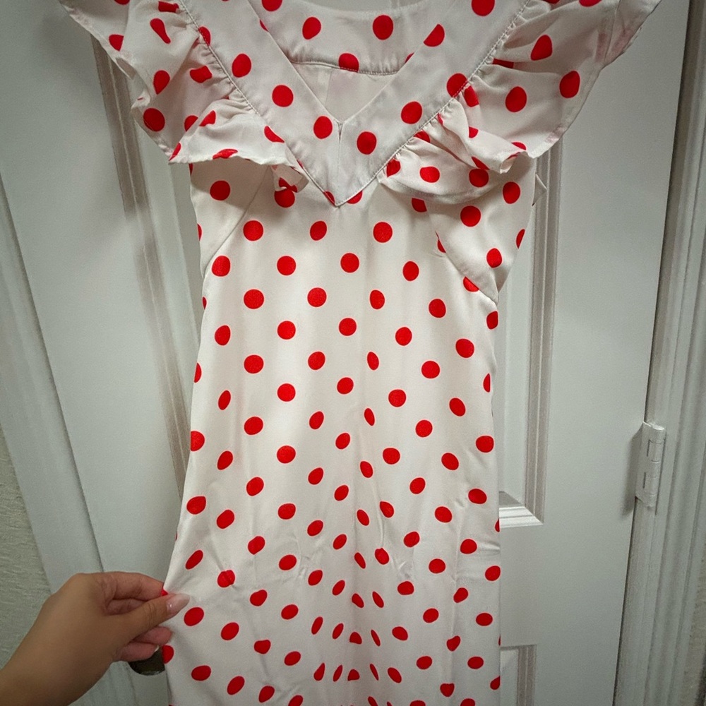 Polka Dot Maxi Dress - Red and White